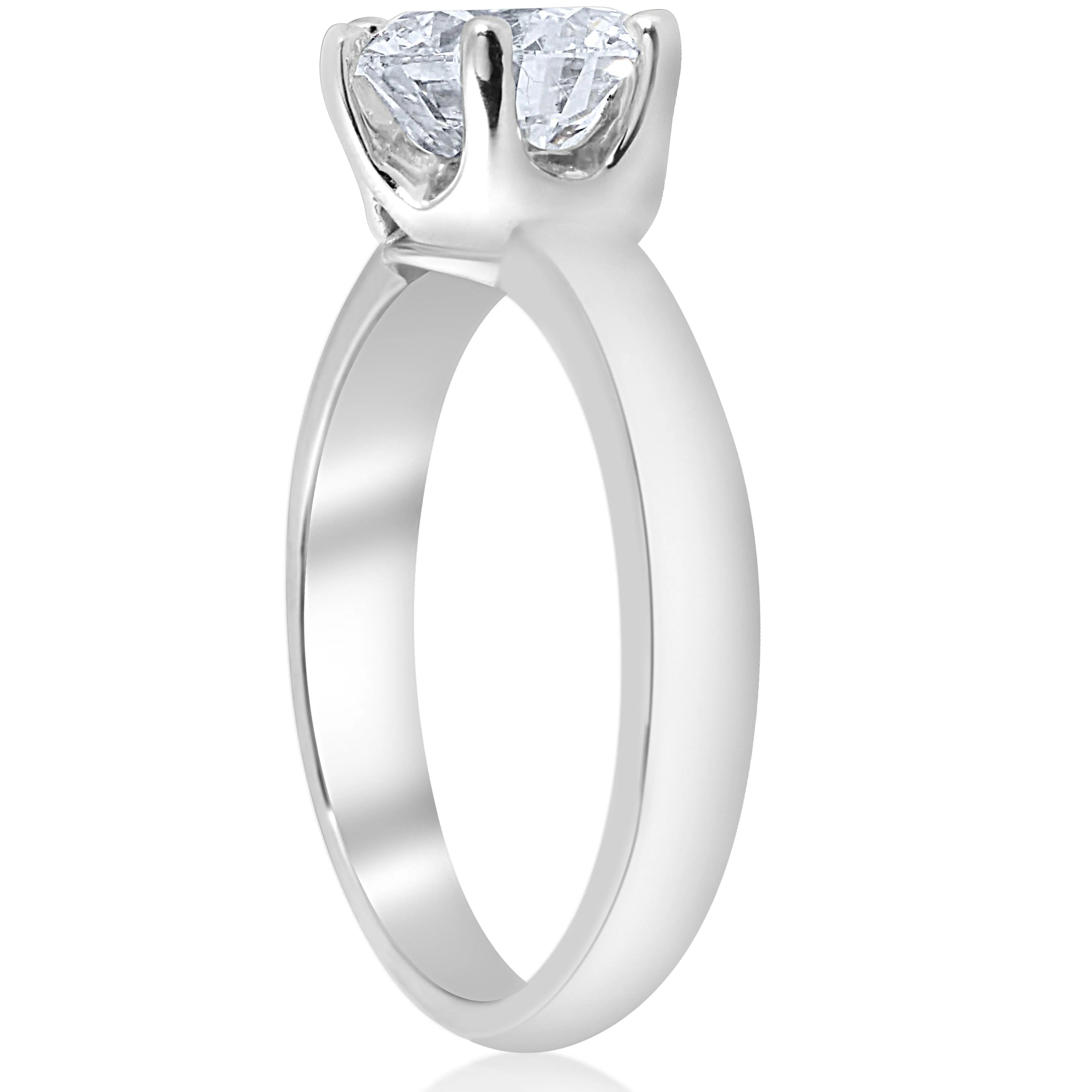 1 1/2ct Round Diamond Solitaire Engagement Ring 6-Prong 14k White Gold