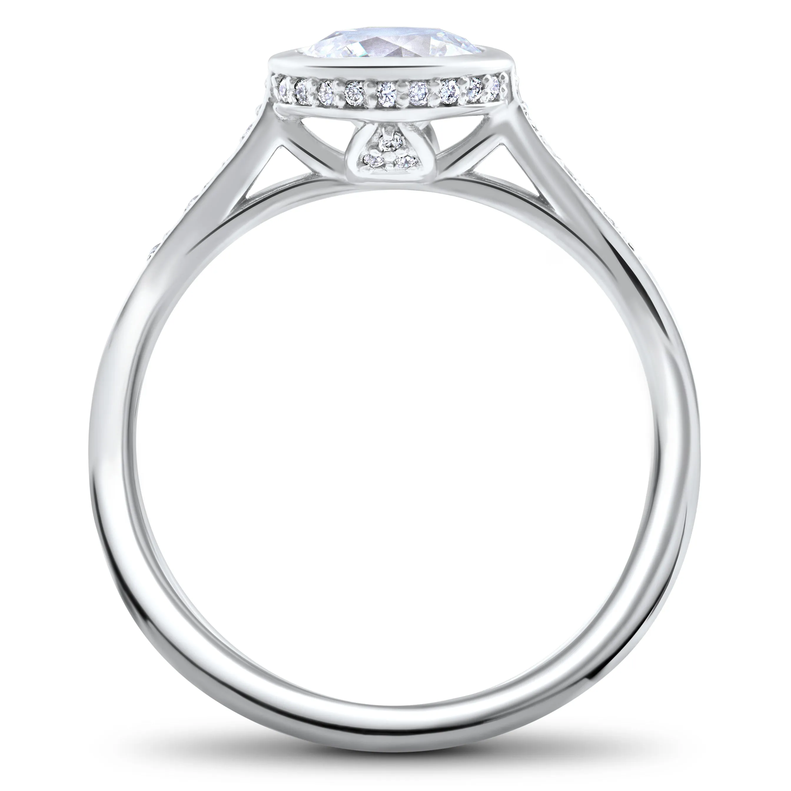 1 5/8 ct Lab Grown Diamond Aria Engagement Ring 14k White Gold