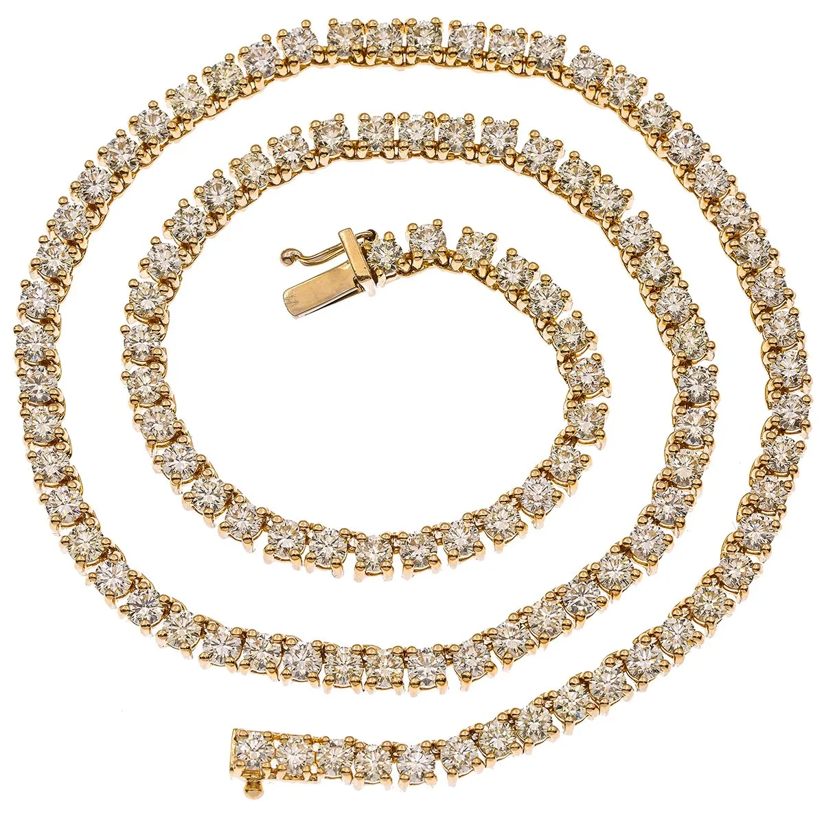 14K Yellow Gold 20 Men's Tennis Chain With 29.50 CT Diamonds