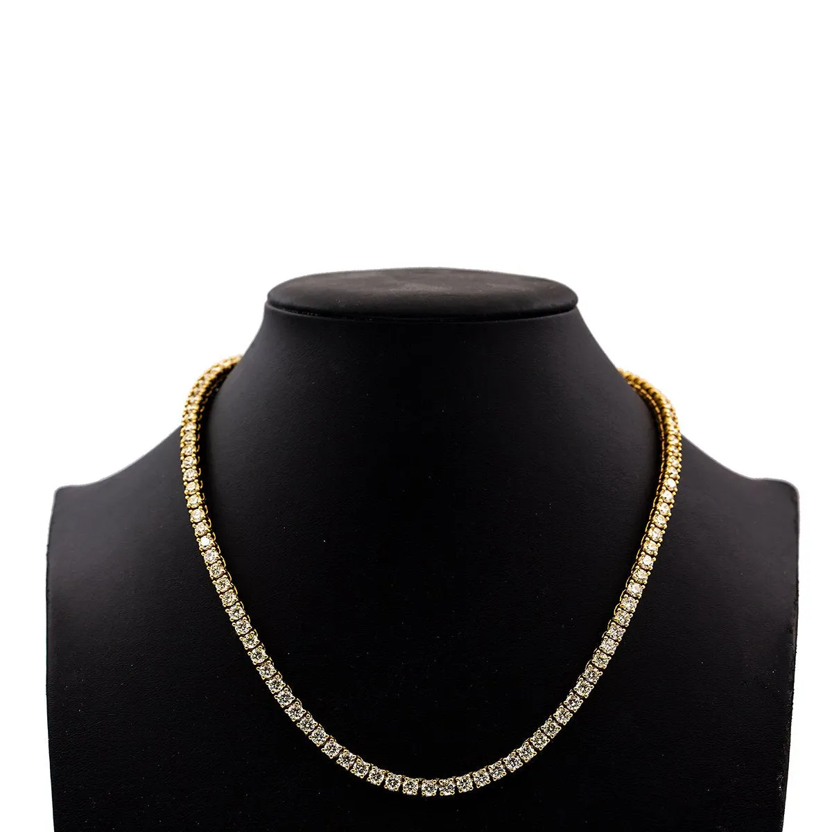 14K Yellow Gold 20 Men's Tennis Chain With 29.50 CT Diamonds