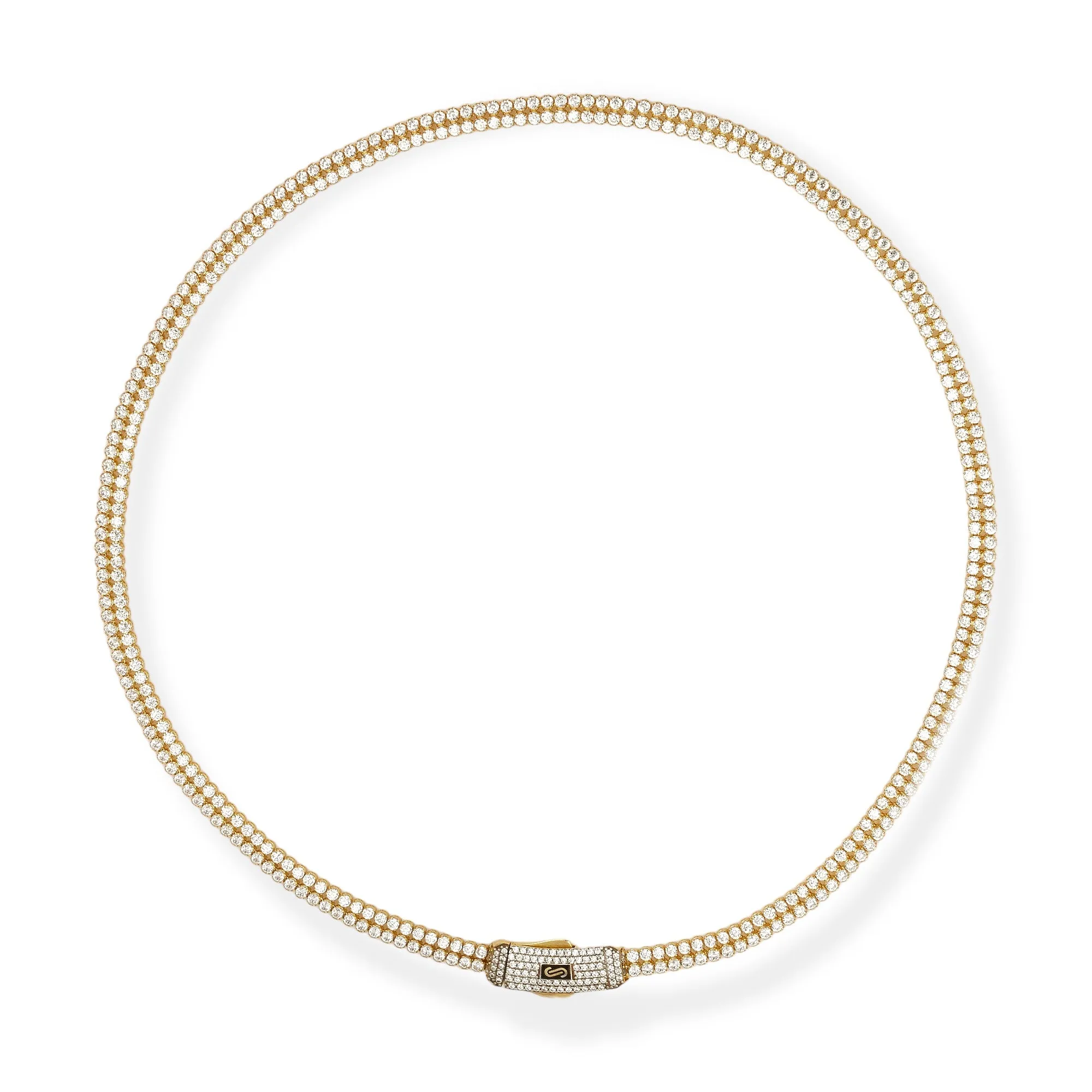 14K Yellow gold double tennis choker  monaco-321199