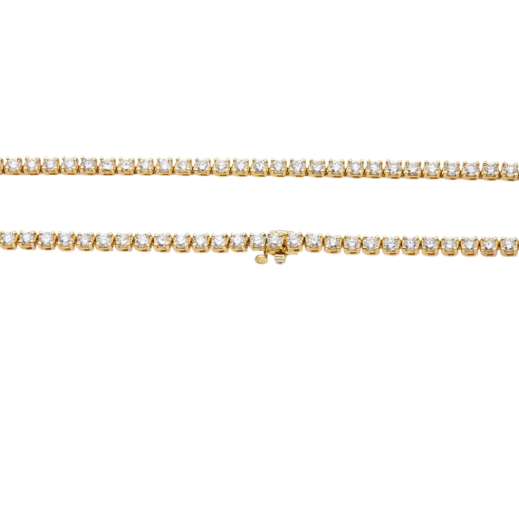 14K Yellow Gold Men's Tennis Chain With 17.25 CT Diamonds