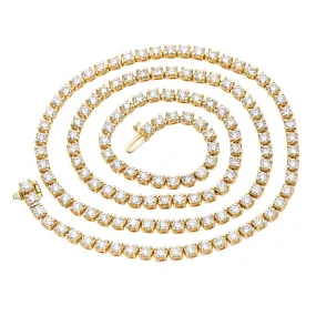 14K Yellow Gold Men's Tennis Chain With 17.25 CT Diamonds