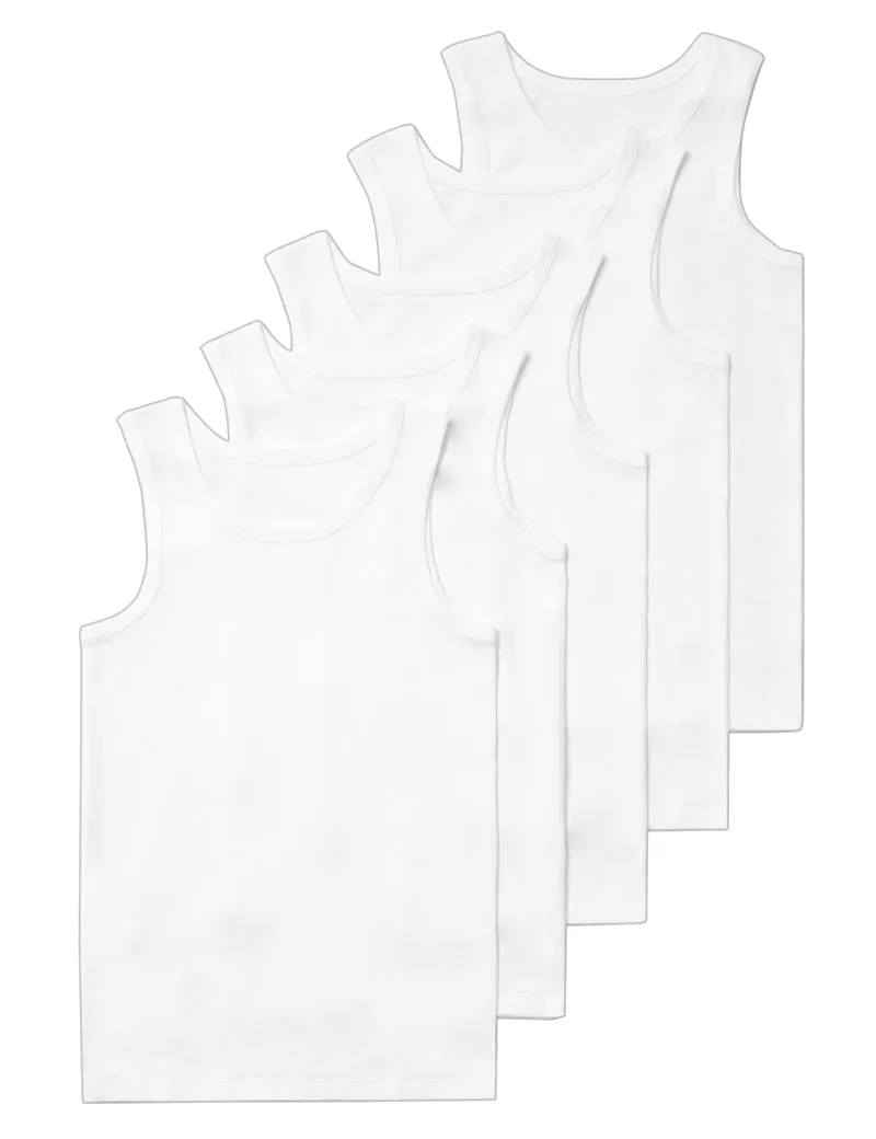 5pk Pure Cotton Vests (2-14 Yrs)