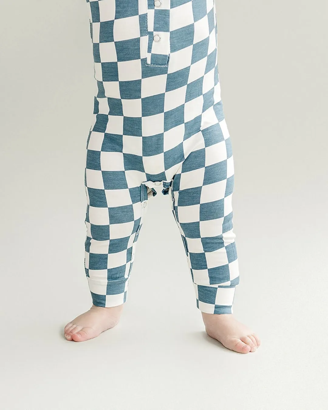 Bamboo Checkered Jumpsuit | Blue