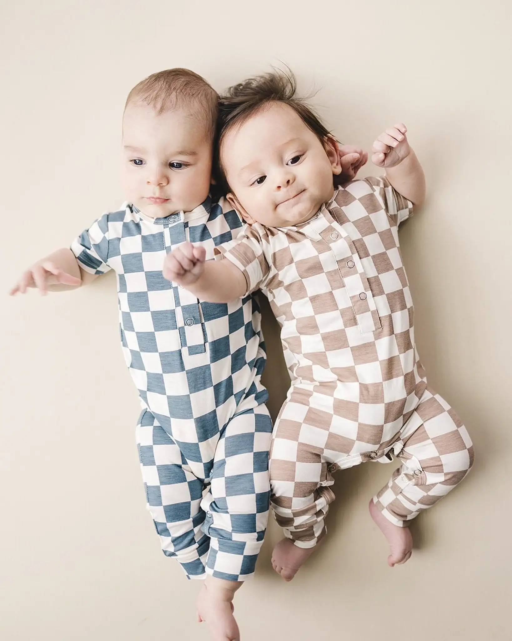 Bamboo Checkered Jumpsuit | Latte