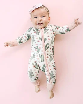 Bamboo Zip Romper | Cactus Flower