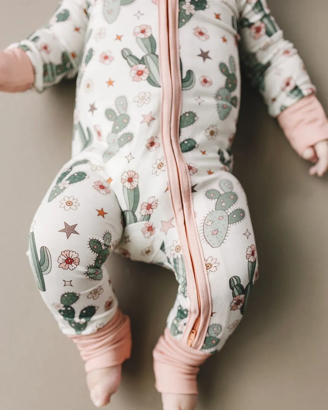 Bamboo Zip Romper | Cactus Flower