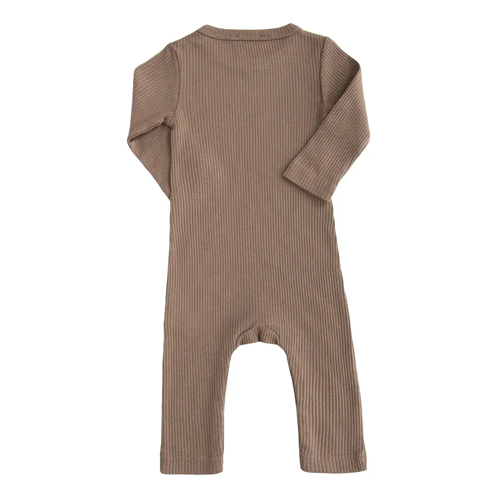 Beige Taupe LS Modal Romper