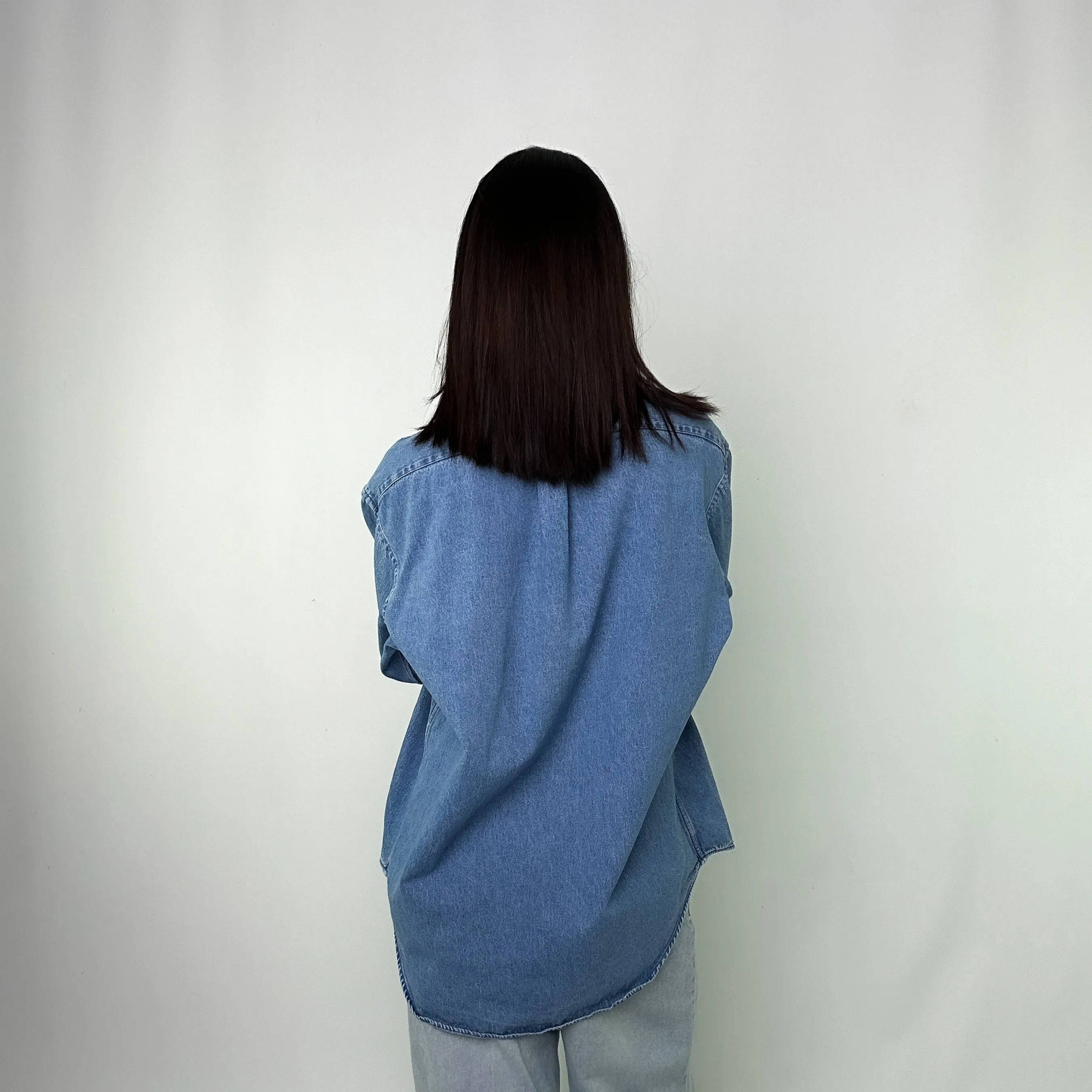 Blue 90s Polo Ralph Lauren Big Shirt Longsleeve Casual Shirt (M)