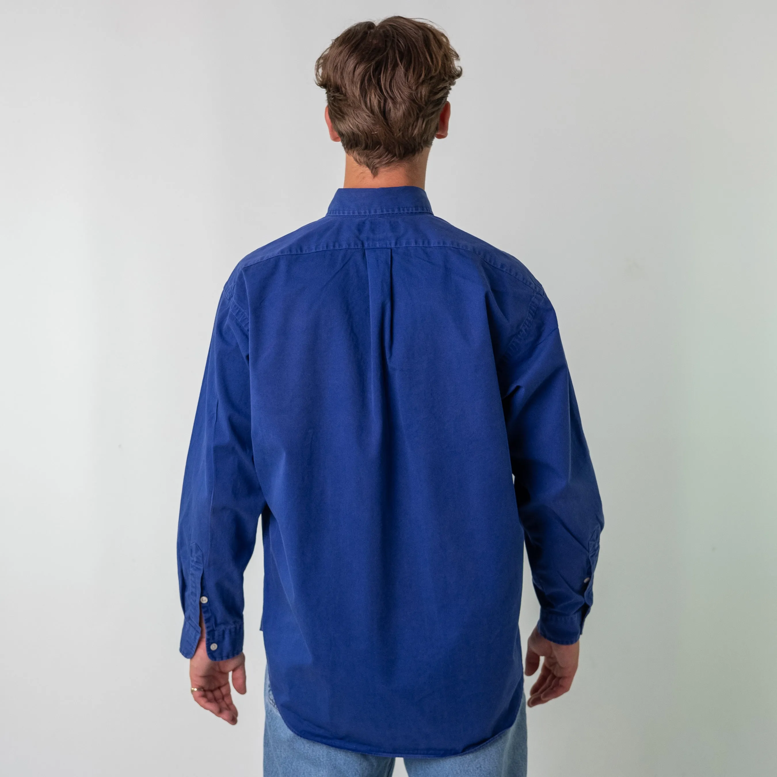 Blue 90s Polo Ralph Lauren Longsleeve Casual Shirt (L)