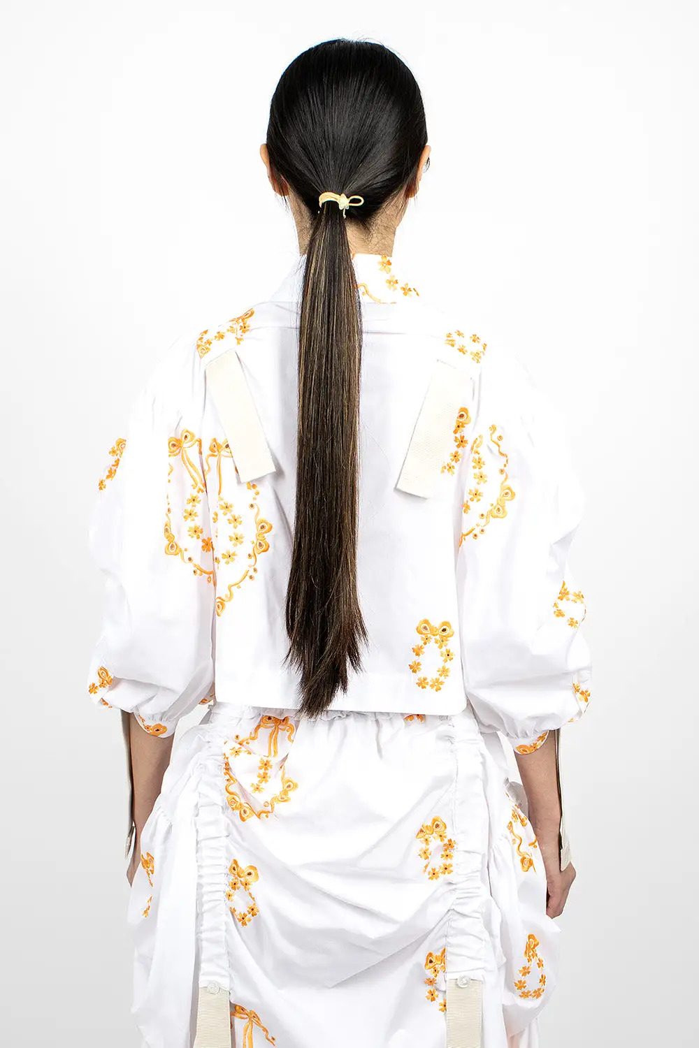 Bow Wreath Slider Shirt White/Clementine