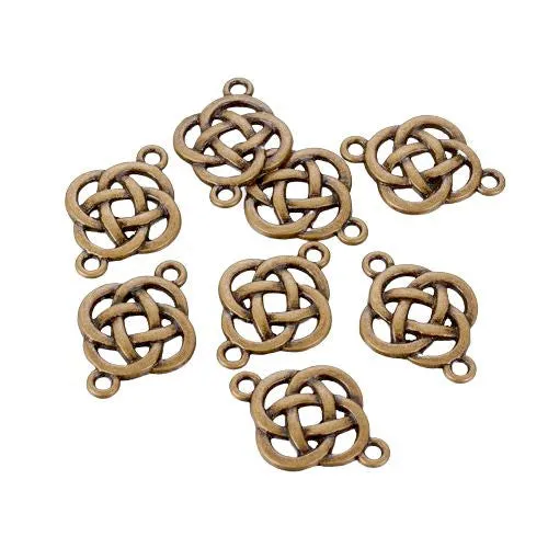 Connectors, Tibetan Style, Celtic Knot, Links, Antique Bronze, Alloy, 25mm