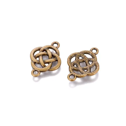 Connectors, Tibetan Style, Celtic Knot, Links, Antique Bronze, Alloy, 25mm