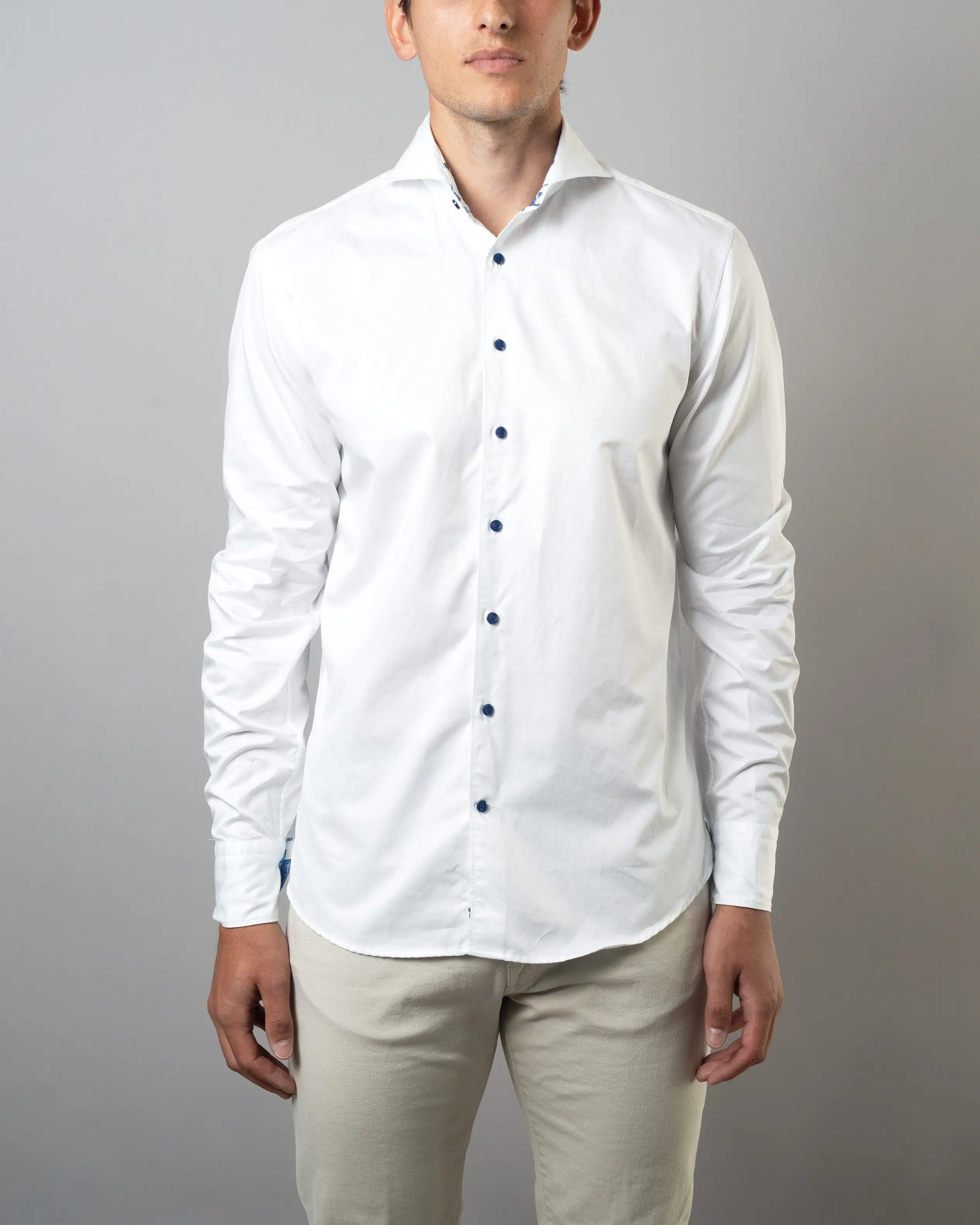 Contrast Collar Shirt