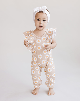 Daisy Flutter Jumpsuit | Latte