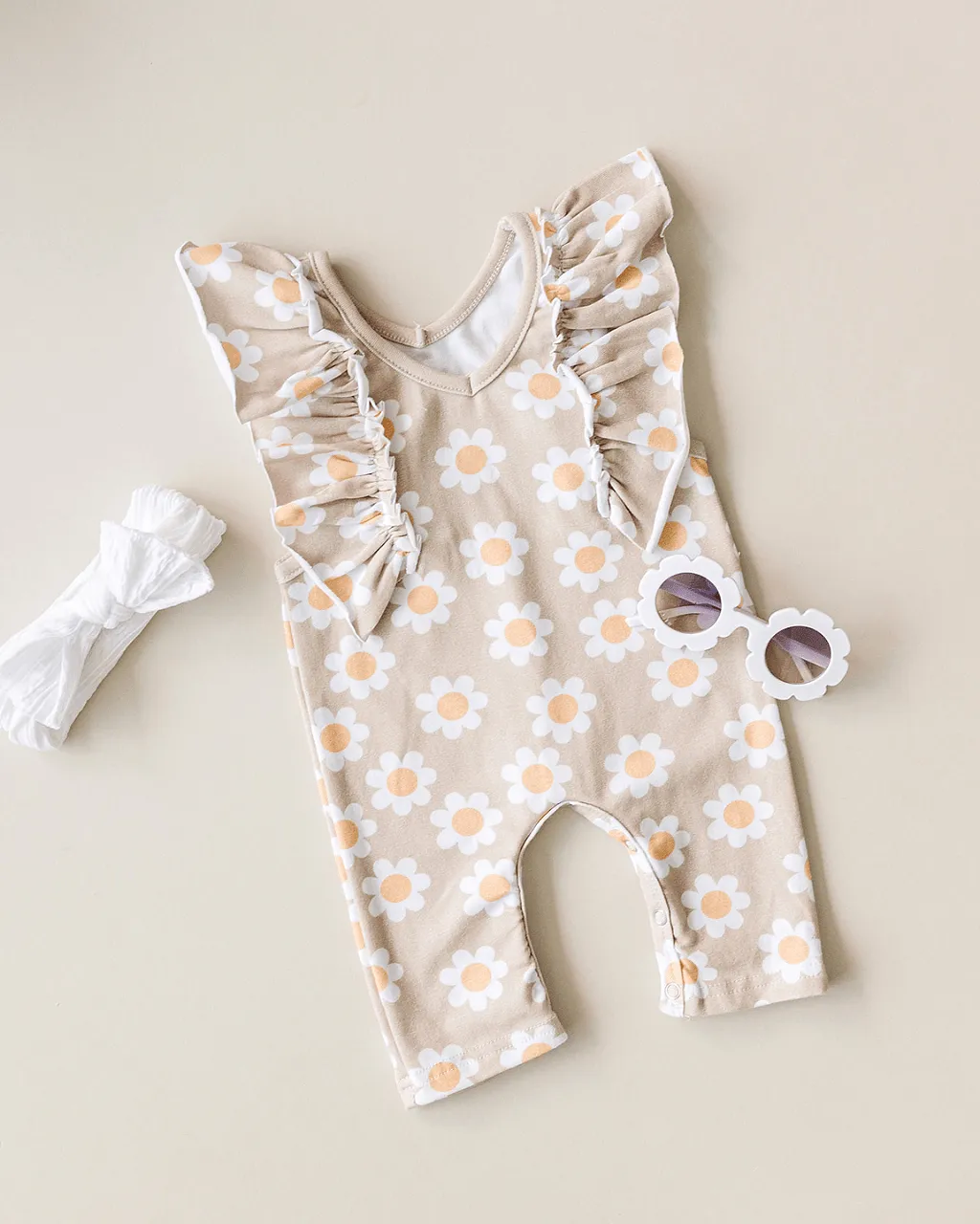 Daisy Flutter Jumpsuit | Latte