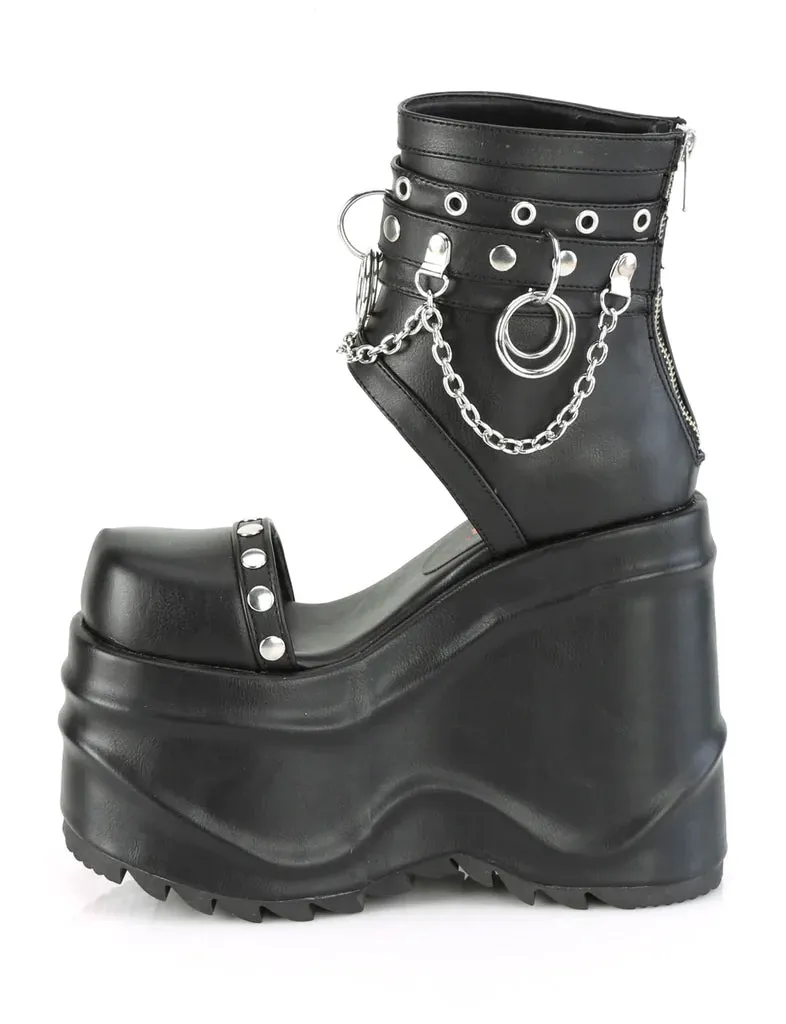 DEMONIA WAVE-22 - BLACK VEGAN LEATHER  PRE ORDER 