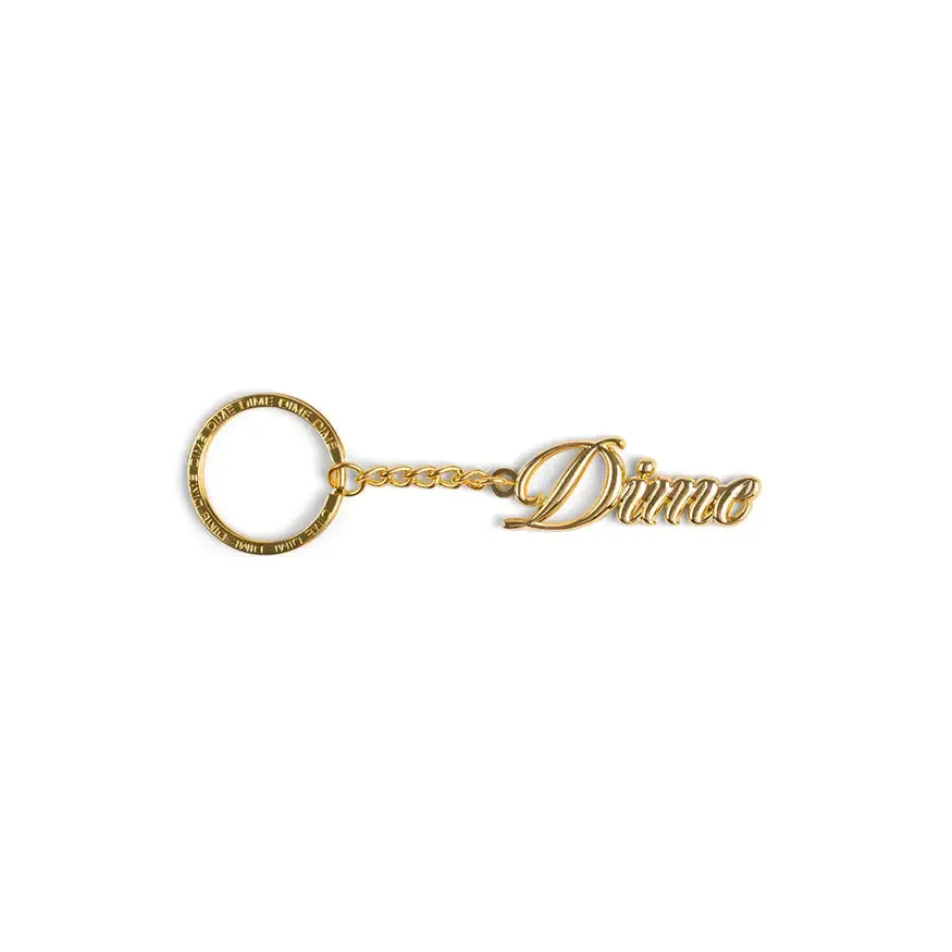 Dime MTL Cursive Keychain - Gold