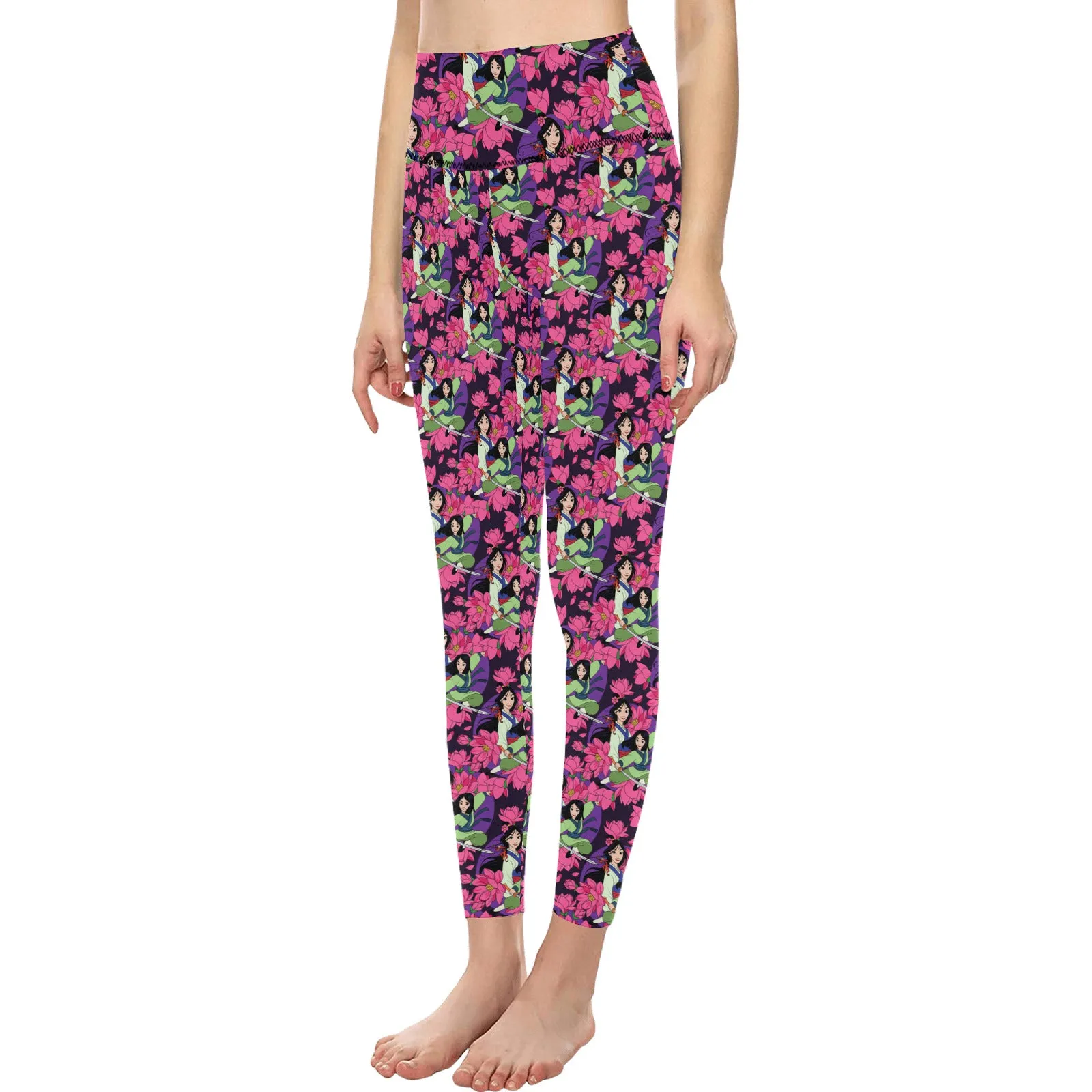 Disney Mulan Blooming Flowers Women's Athletic Leggings