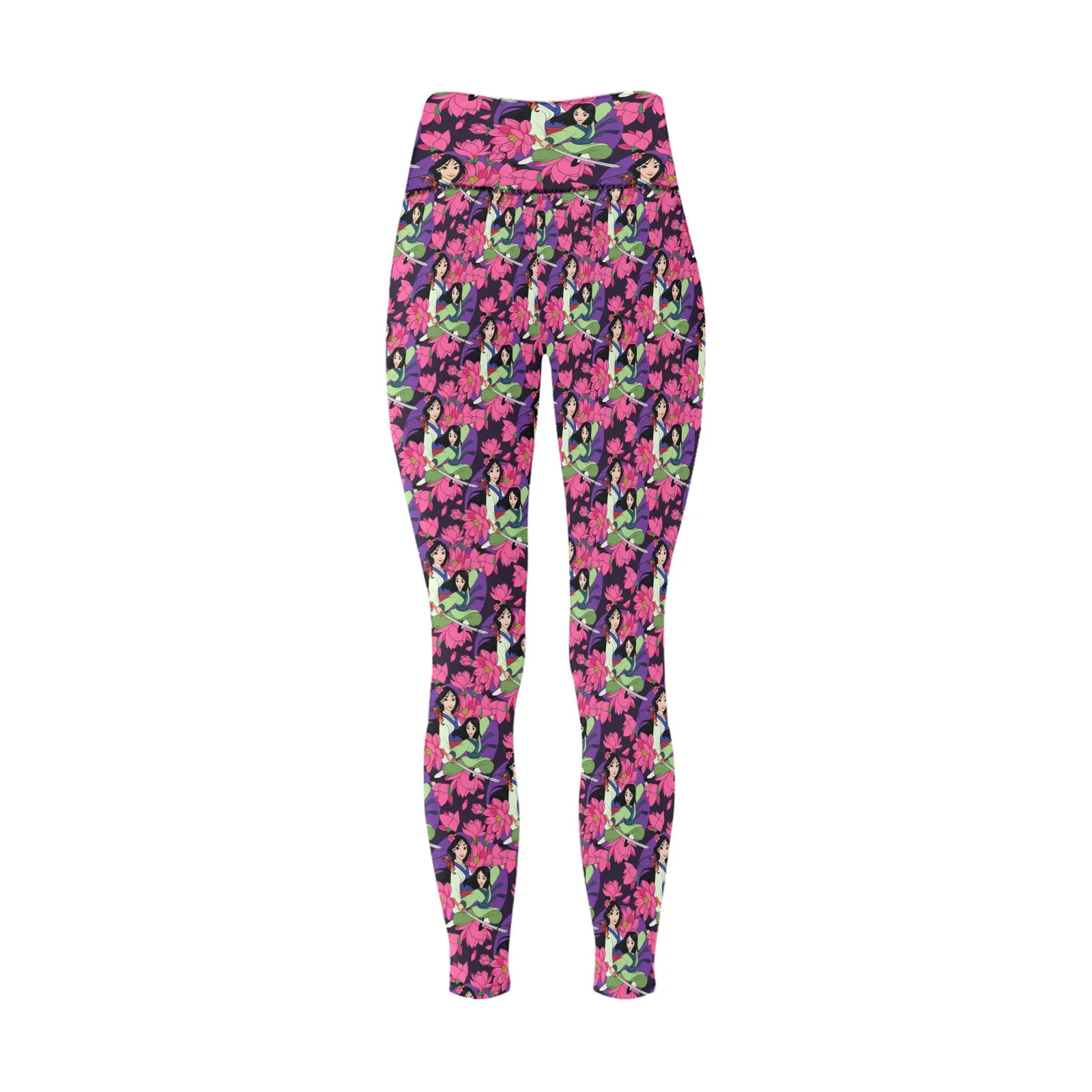 Disney Mulan Blooming Flowers Women's Athletic Leggings