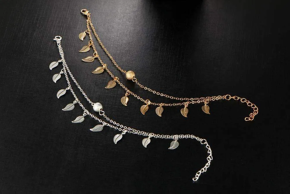 Double Layer Feather Anklet