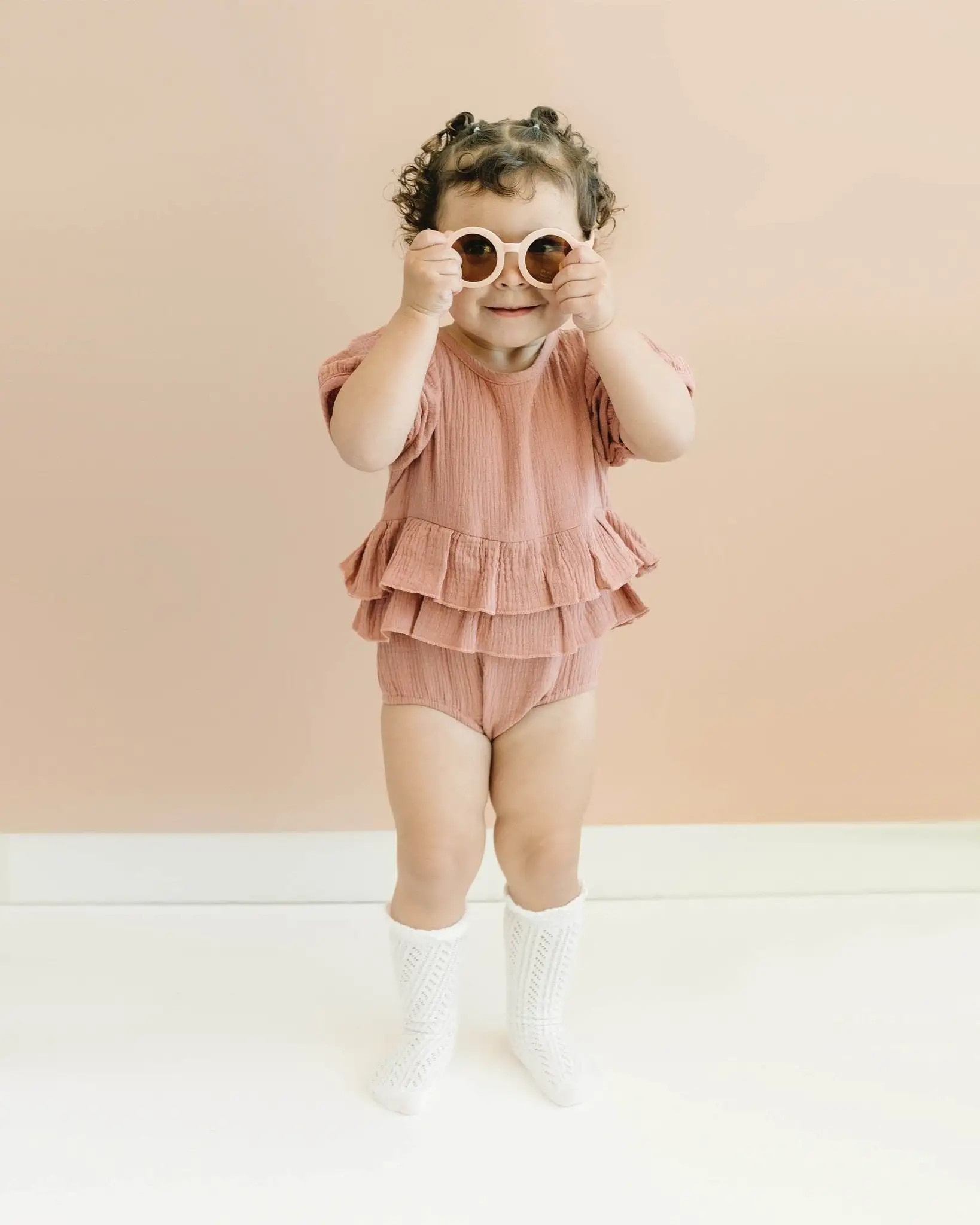 Double Ruffle Muslin Romper