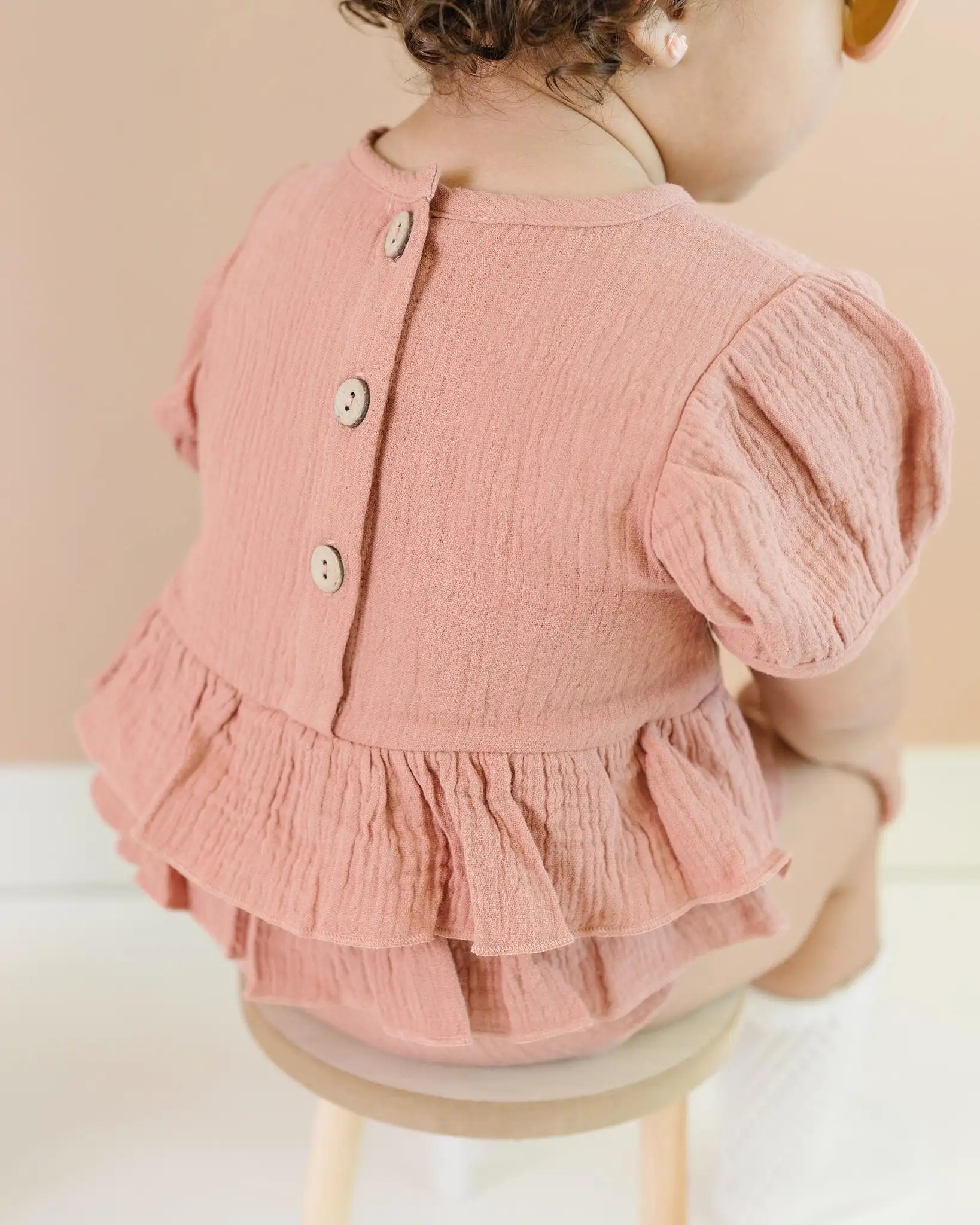 Double Ruffle Muslin Romper