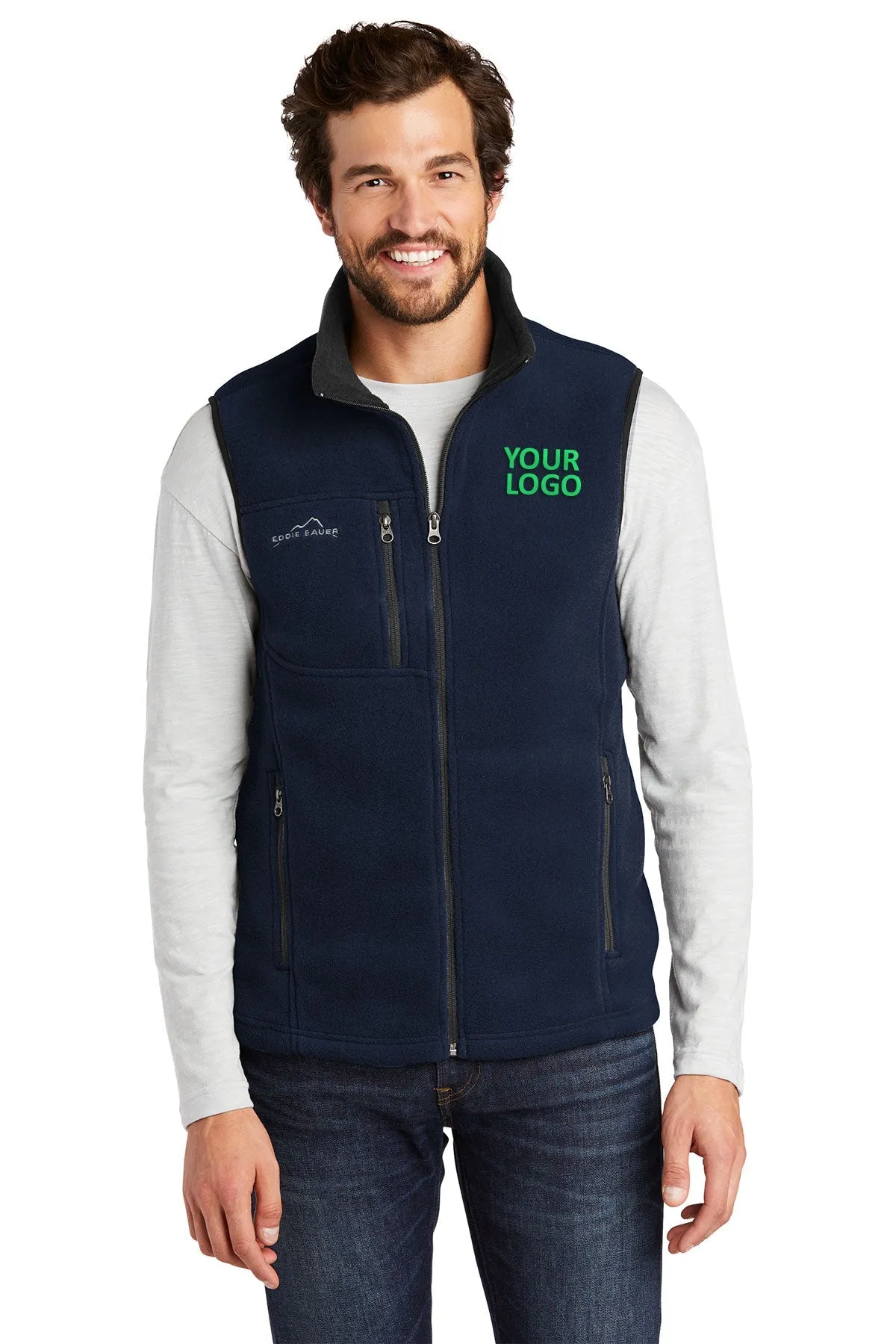 Eddie Bauer Branded Fleece Vests, River Blue