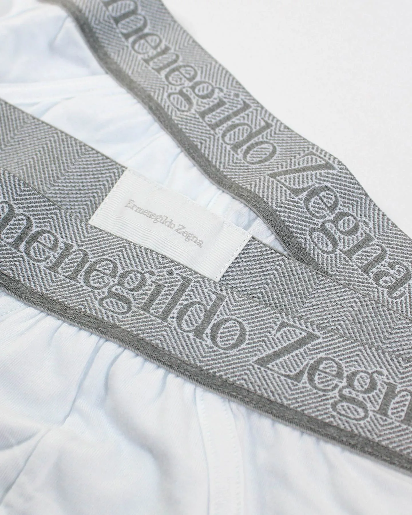 Ermenegildo Zegna Underwear White Stretch Cotton Midi Brief 2 Pack L