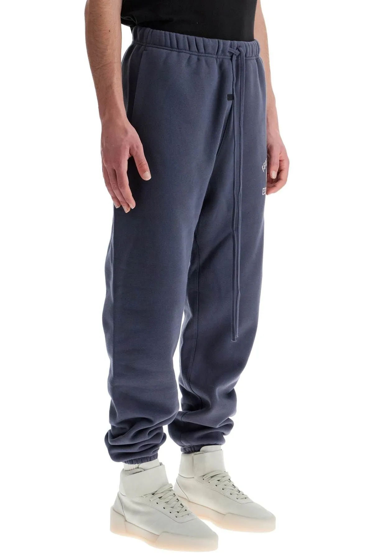 Fear Of God Essentials High Waisted Navy Blue Cotton Sweatpants