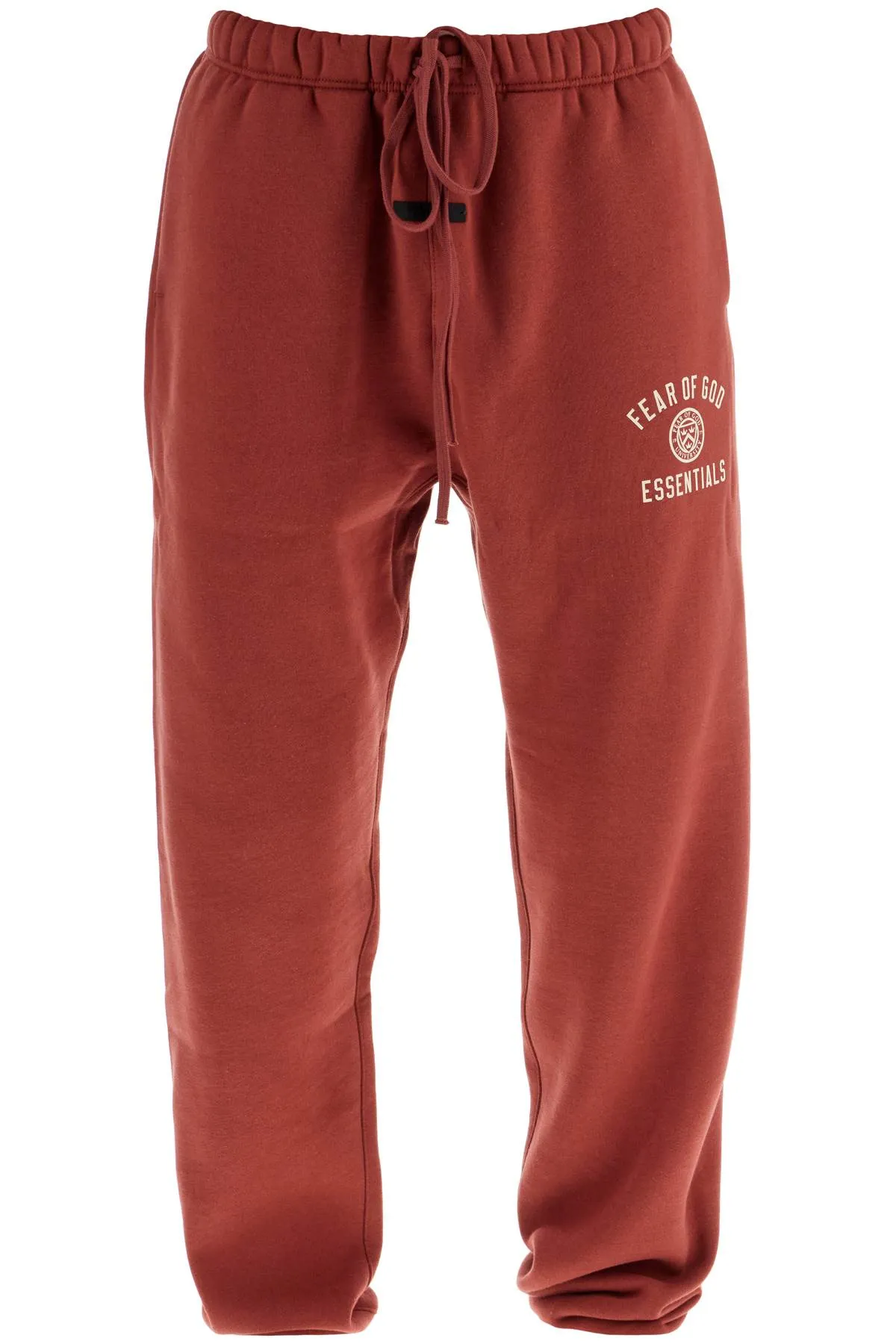 Fear Of God Essentials Loose Fit Sweatpants In Crimson Red Cotton