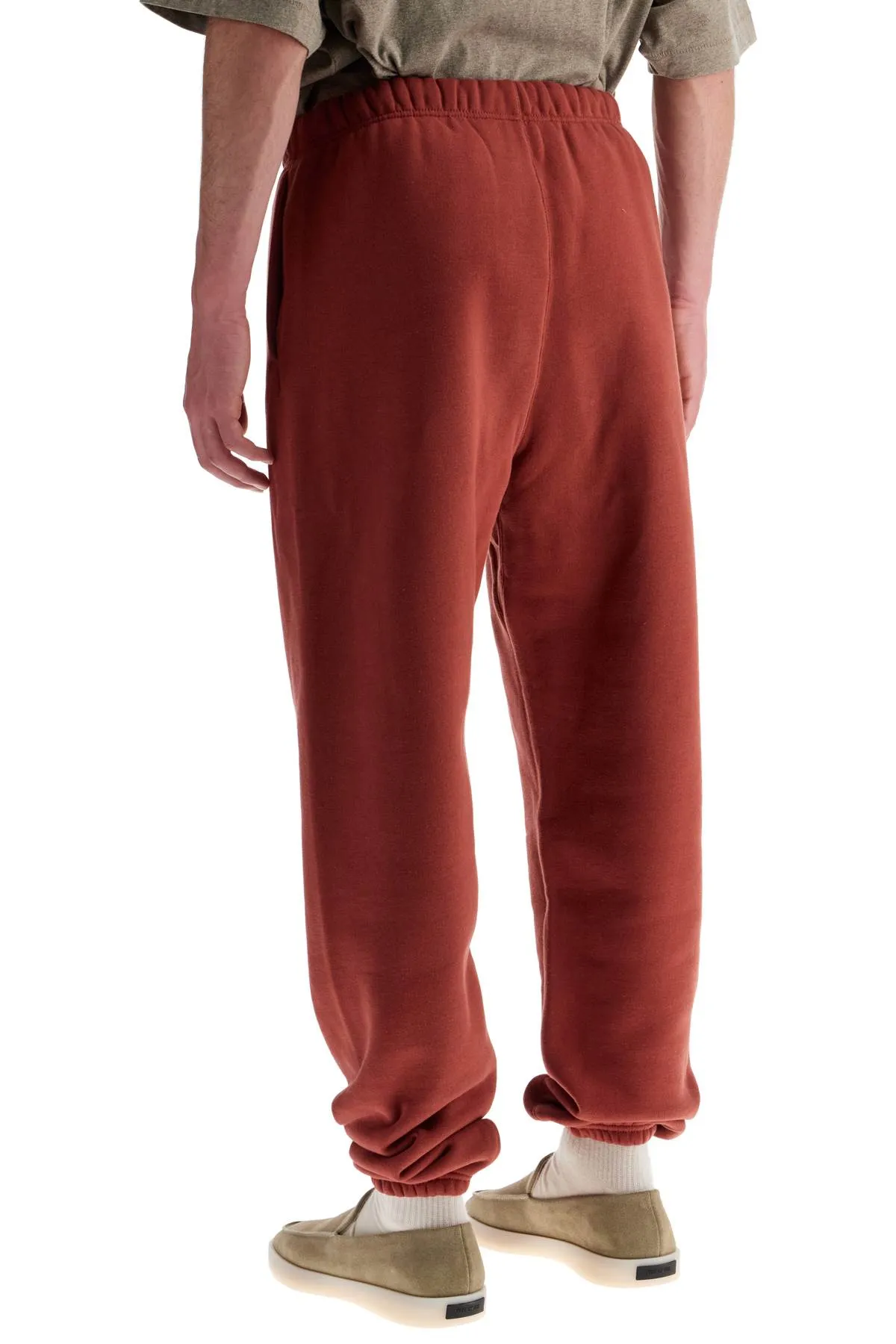 Fear Of God Essentials Loose Fit Sweatpants In Crimson Red Cotton