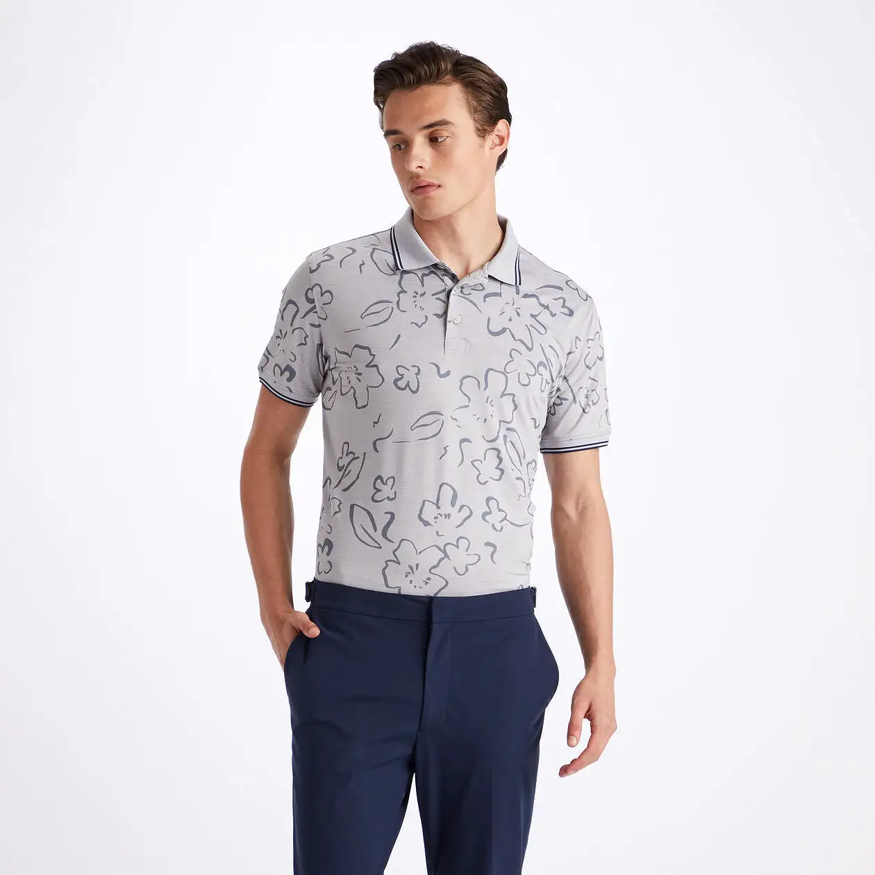 Floral Tech Jersey Polo