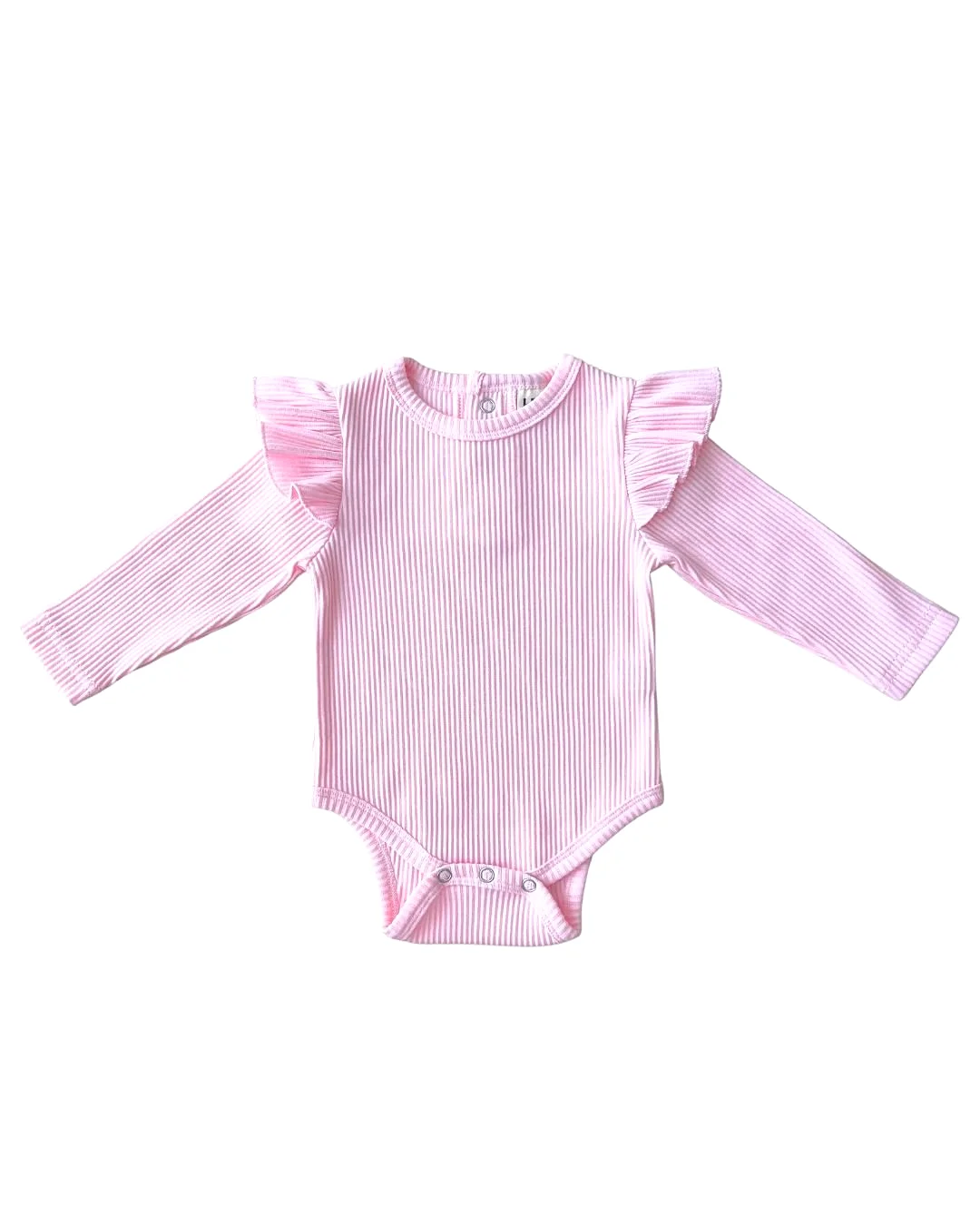 Flutter Sleeve Baby Bodysuit | Pink