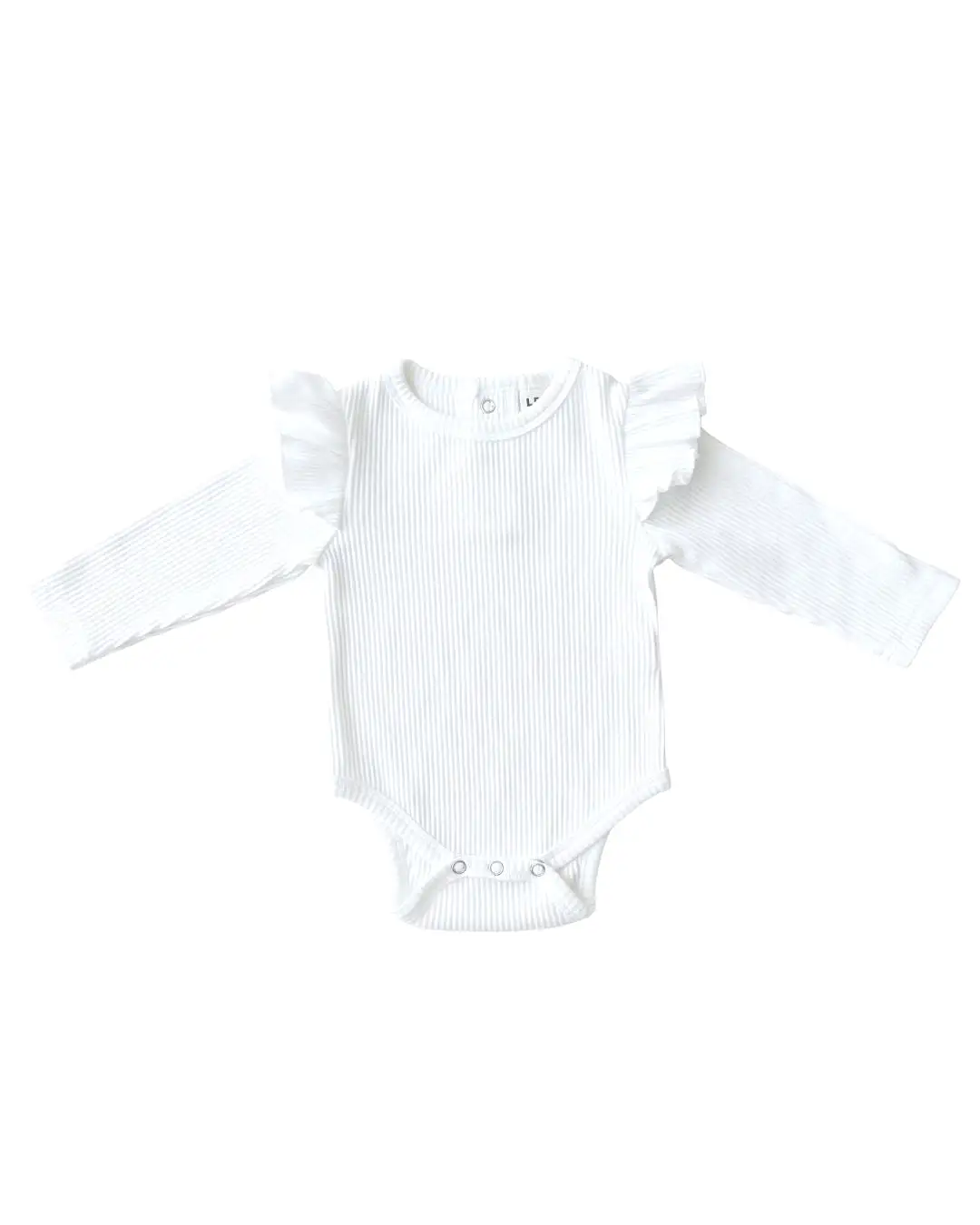 Flutter Sleeve Baby Bodysuit | White