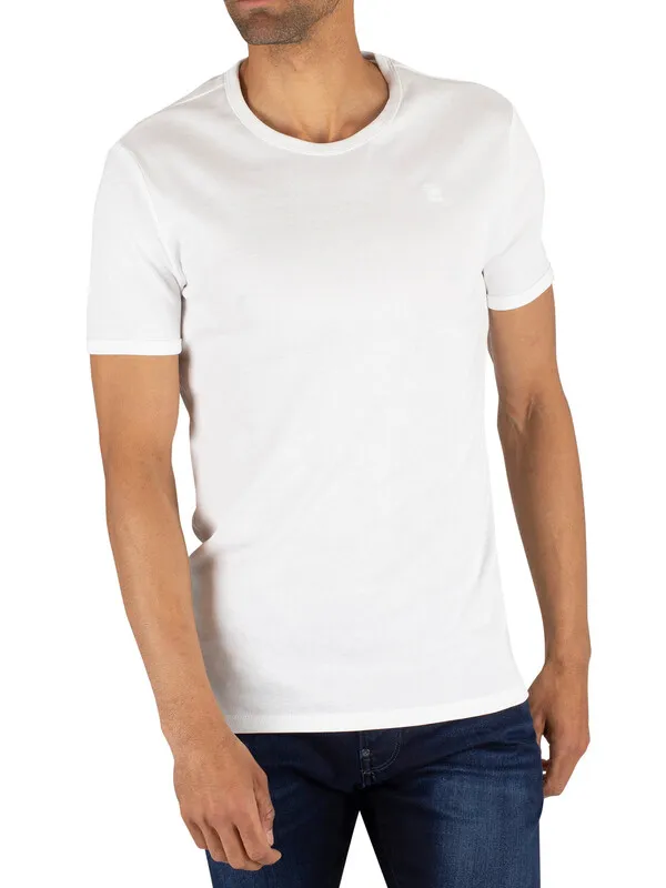 G-Star RAW 2 Pack Slim Crew T-Shirts - White