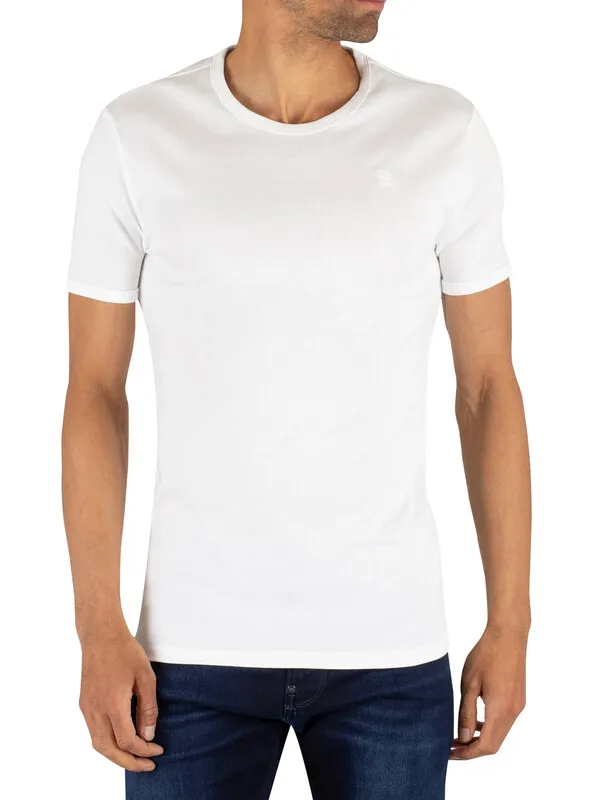 G-Star RAW 2 Pack Slim Crew T-Shirts - White