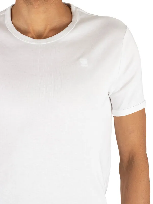 G-Star RAW 2 Pack Slim Crew T-Shirts - White