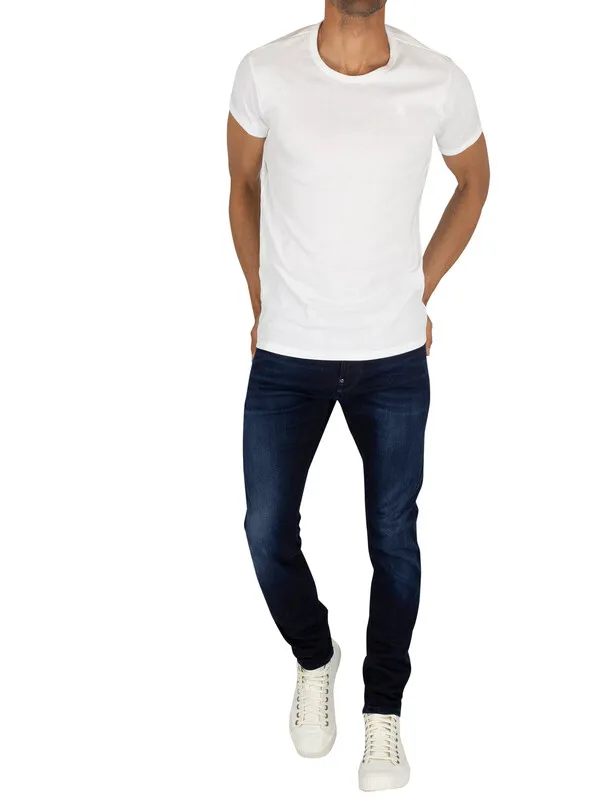 G-Star RAW 2 Pack Slim Crew T-Shirts - White