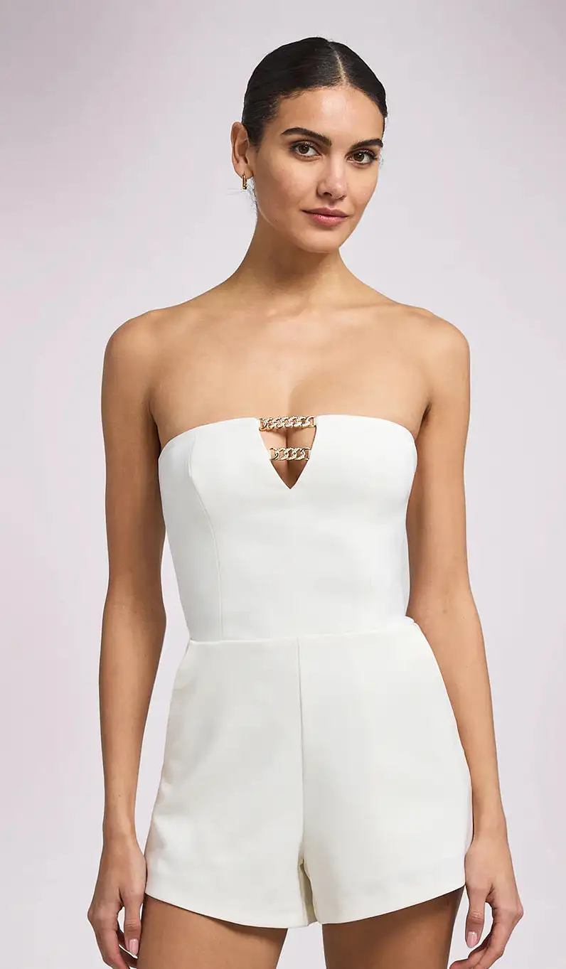 Generation Love - Liz Crepe Romper - White