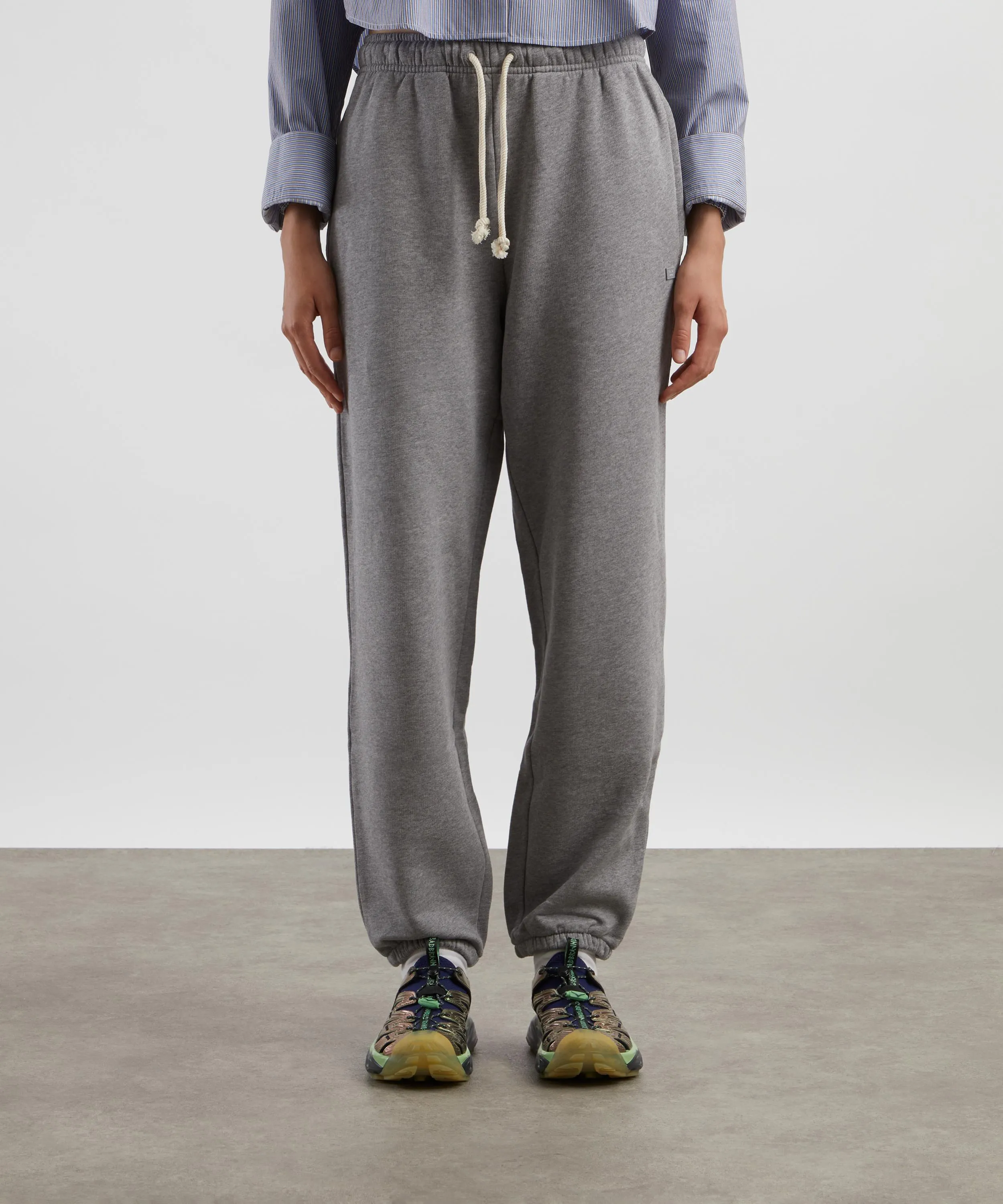 Grey Melange Drawstring Sweatpants