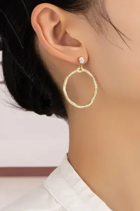 Hammered Hoop Drop Earrings