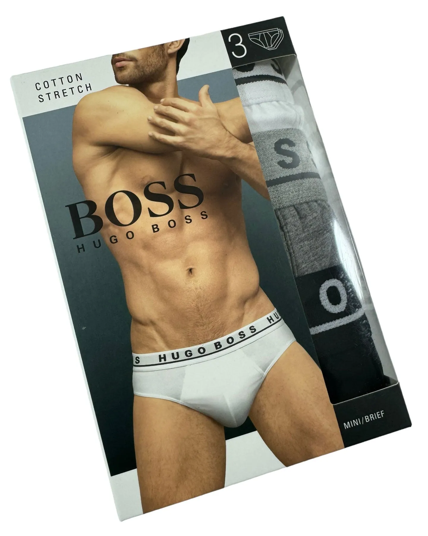 Hugo Boss Men Underwear 3 Pack Stretch Cotton Mini Brief L