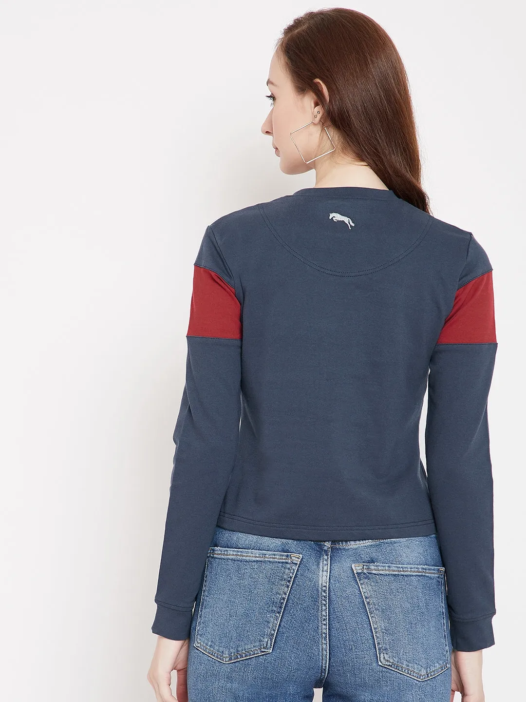 JUMP USA Women Navy Blue Sweatshirt