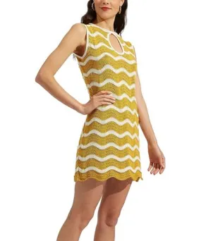 La Doublej Wavy Avorio / Giallo Ivory Mini Dress