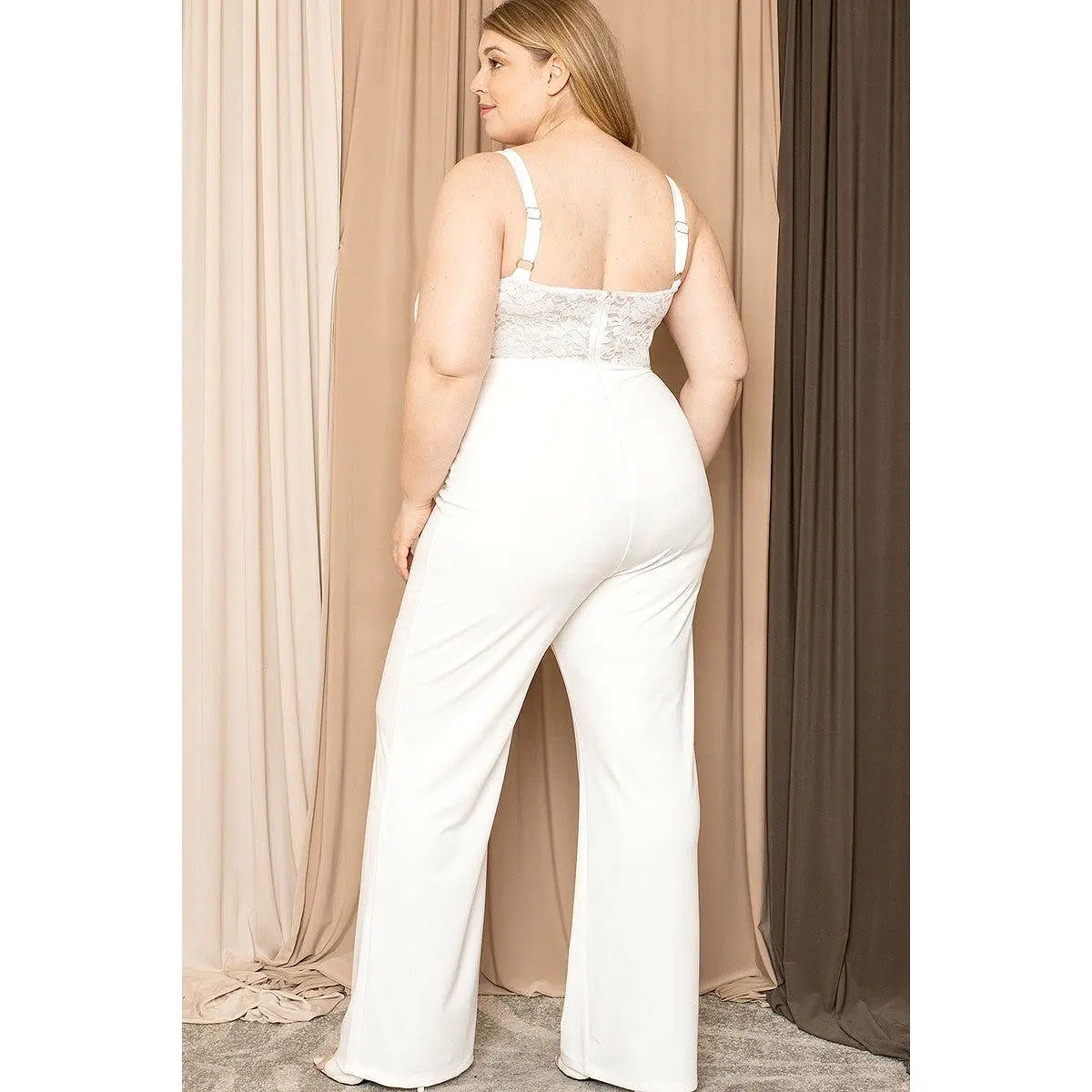 Lace Bust Plus Size Jumpsuit