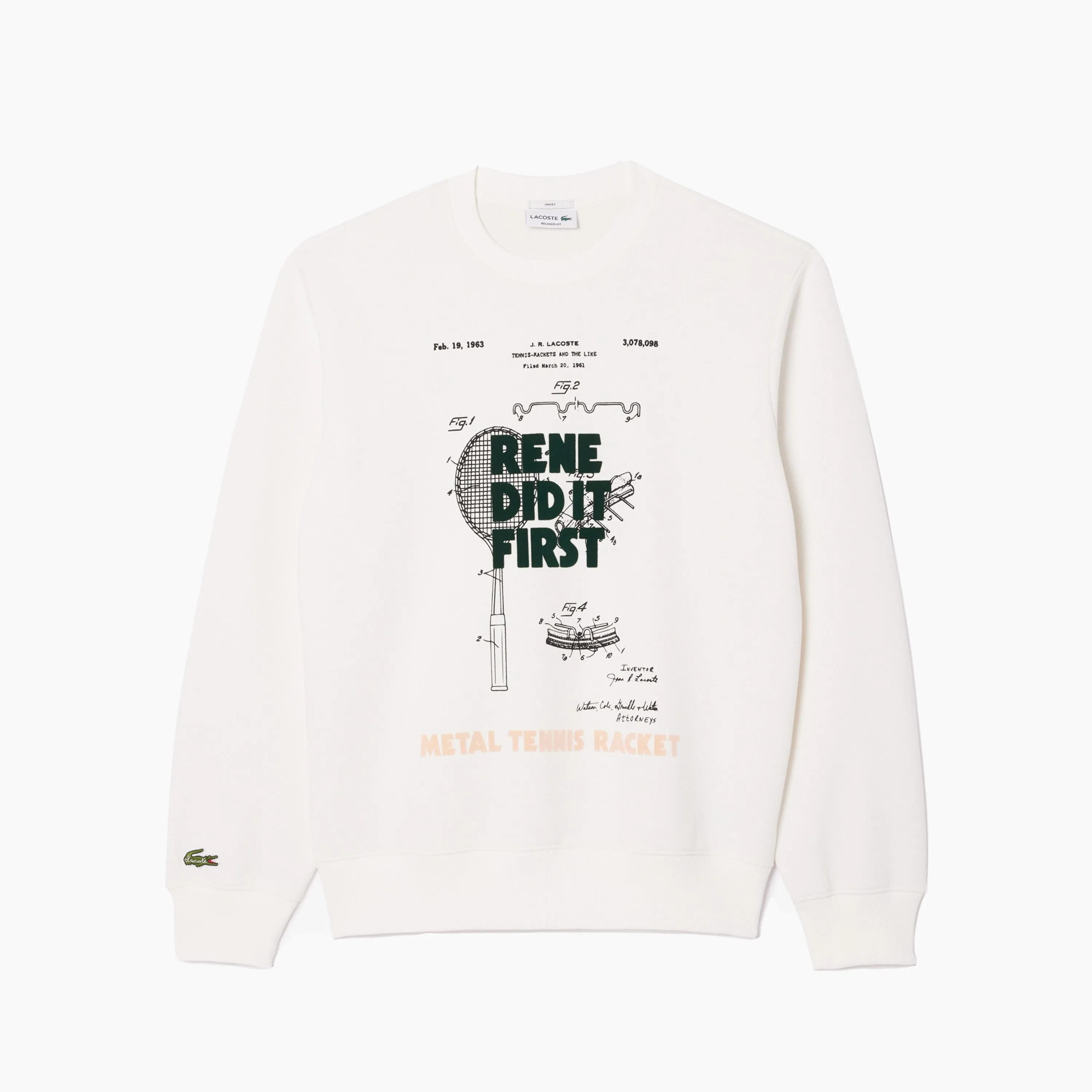 LACOSTE PIQU JOGGER SWEATSHIRT PANTENT CHAROL WHITE - SH0129