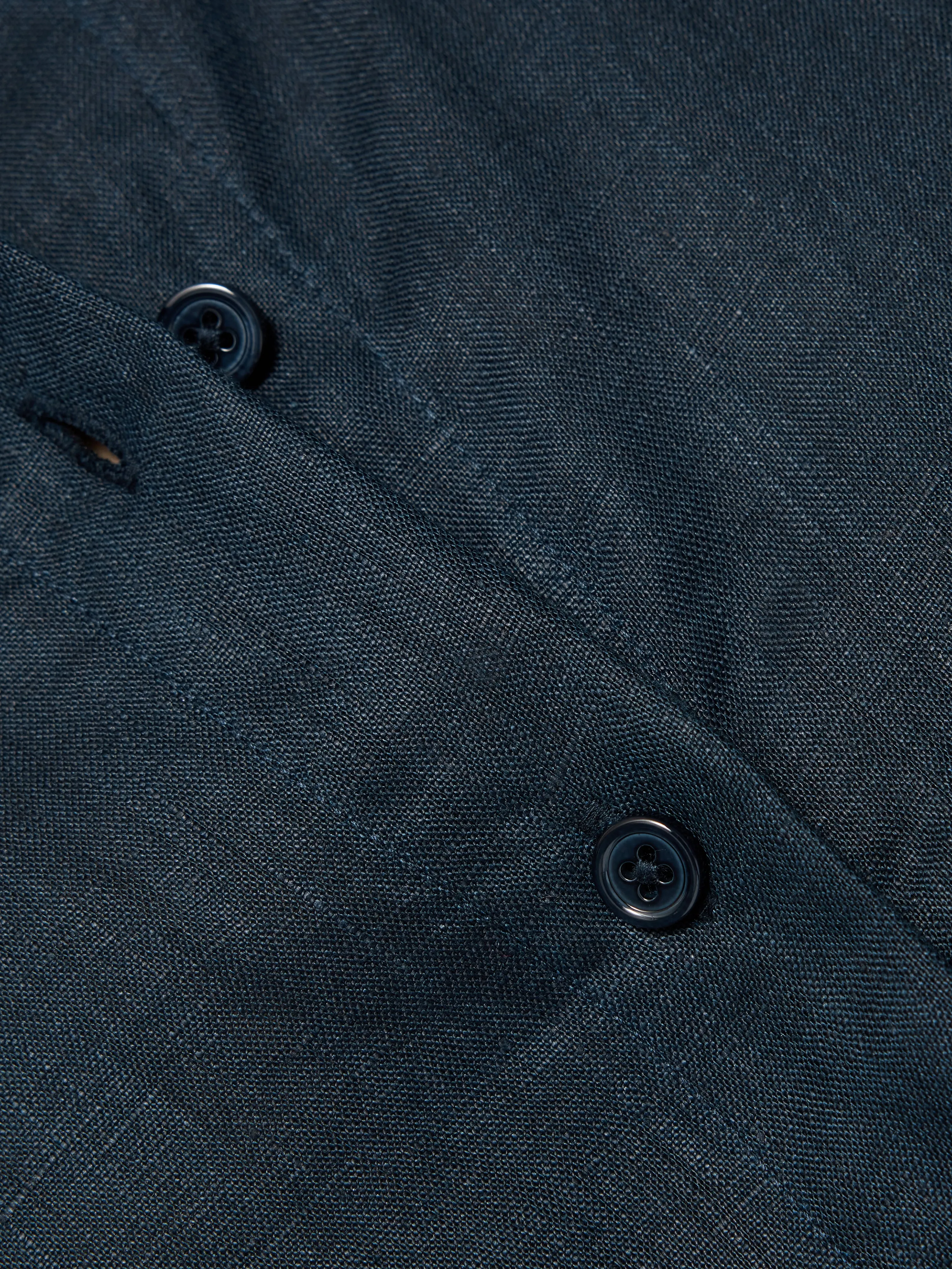 Linen Casual Shirt | Navy