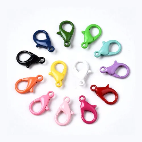 Lobster Claw Clasps, Color Plated, Mixed Colors, Alloy, 14x9mm